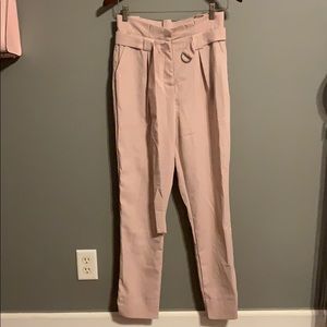 Missguided light pink paperbag cigarette pant